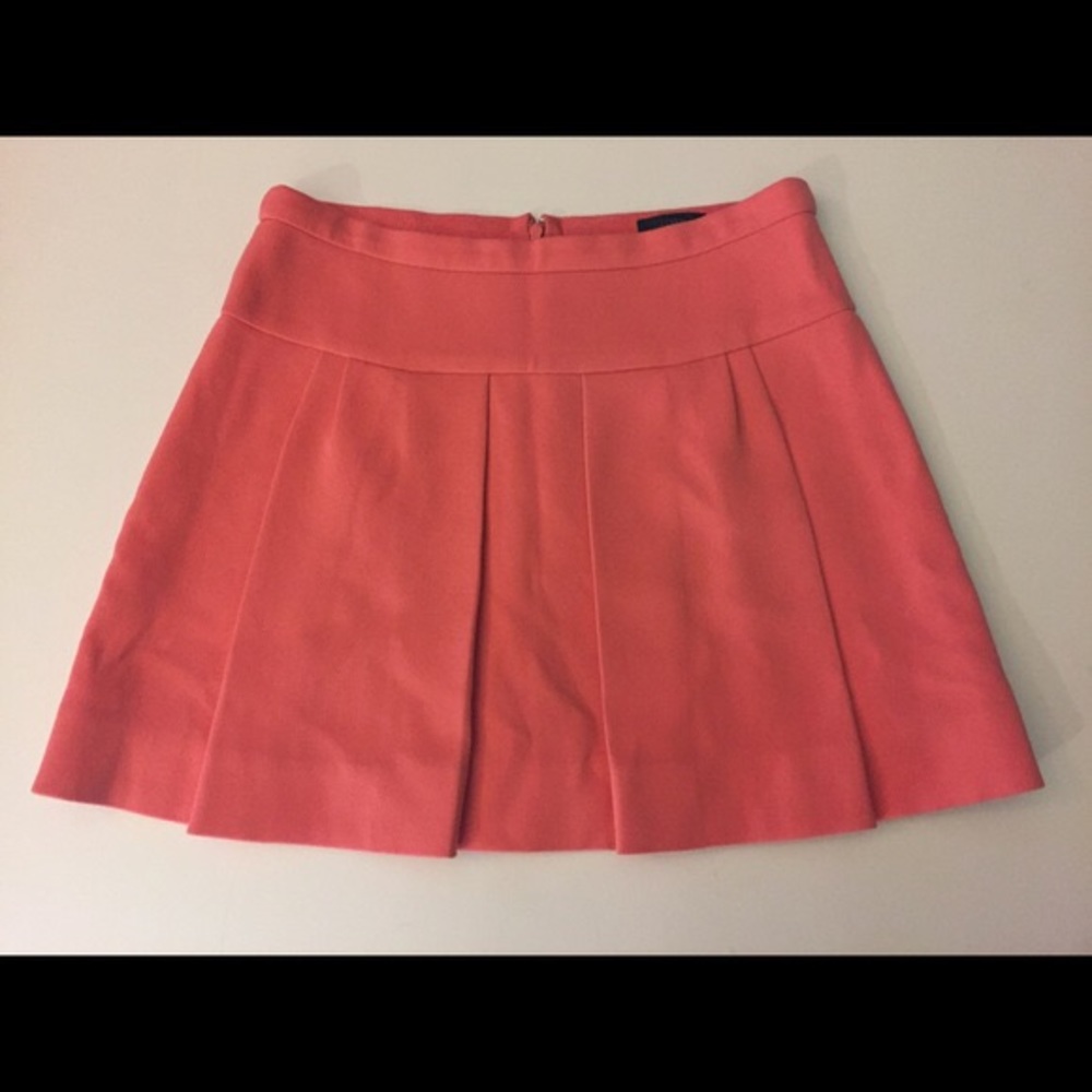 j crew pleated salmon skirt
